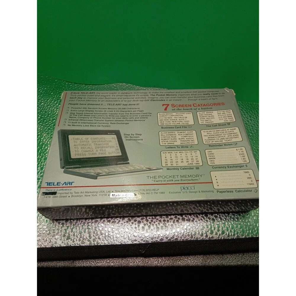 Tele-Art The Pocket Memory Folding Digital Display QWERTY Keyboard Organizer VTG